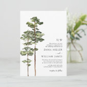Waterverf Forest Wedding Invitation Kaart (Staand voorkant)