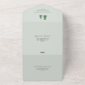 Waterverf Forest Wedding met bomen en landschap All In One Uitnodiging (Buitenkant)