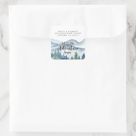 Waterverf Forest Wedding Stickers (Tas)