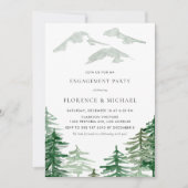 Waterverf Forest Winter Woodland Engagement Party Kaart (Voorkant)