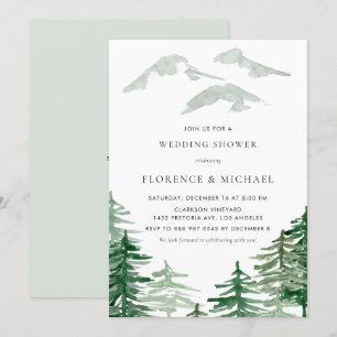 Waterverf Forest Winter Woodland Wedding Shower Kaart