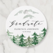 Waterverf Forest Woodland Afstuderen Bedankjes Labels (Voorkant)