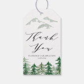 Waterverf Forest Woodland Afstuderen Dank u Cadeaulabel (Achterkant)