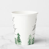 Waterverf Forest Woodland Baby shower Papieren Bekers (Rechts)