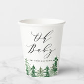 Waterverf Forest Woodland Baby shower Papieren Bekers (Voorkant)