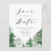 Waterverf Forest Woodland Bewaar de datum Aankondigingskaart (Voorkant)