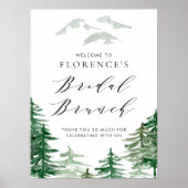 Waterverf Forest Woodland Bruids Brunch Welkom Poster (Voorkant)