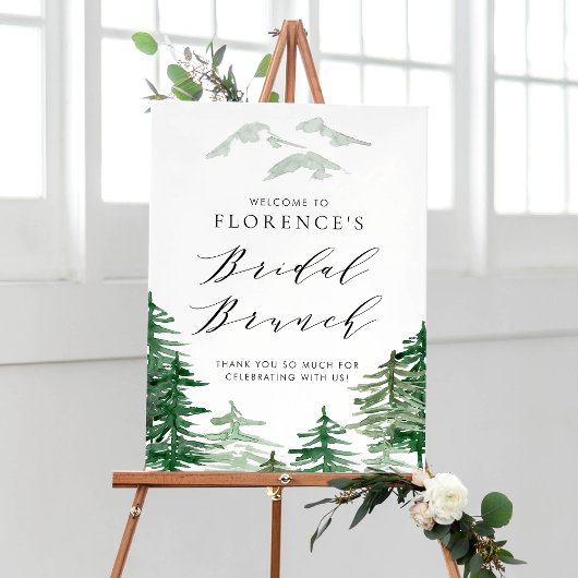 Waterverf Forest Woodland Bruids Brunch Welkom Poster