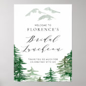 Waterverf Forest Woodland bruidslunch welkom Poster (Voorkant)