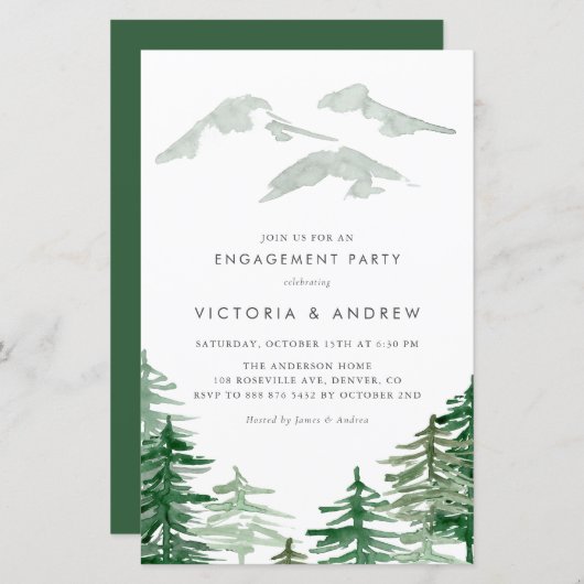 Waterverf Forest Woodland Engagement Party (Voorkant / Achterkant)