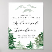 Waterverf Forest Woodland repetitie brunch Poster (Voorkant)