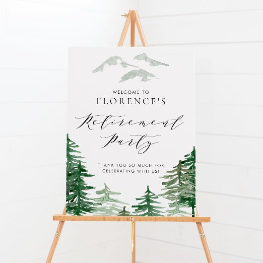 Waterverf Forest Woodland Retirement Party Poster