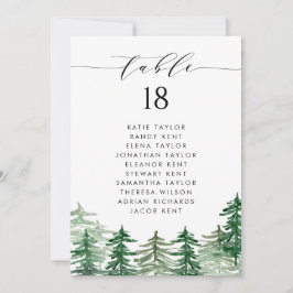 Waterverf Forest Woodland Trouwtafel Plan Kaart