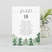 Waterverf Forest Woodland Trouwtafel Plan Kaart (Staand voorkant)