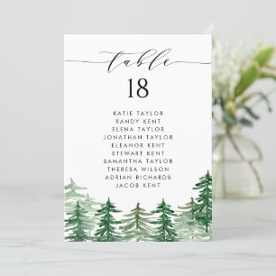 Waterverf Forest Woodland Trouwtafel Plan Kaart