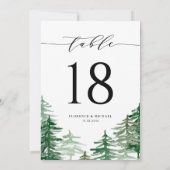 Waterverf Forest Woodland Trouwtafelnummer (Achterkant)