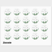 Waterverf Forest Woodland Wedding Dank u Ronde Sticker (Vel)