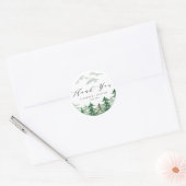 Waterverf Forest Woodland Wedding Dank u Ronde Sticker (Envelop)