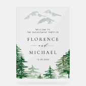 Waterverf Forest Woodland Winter Engagement Party Acryl Bord (Voorkant)