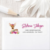 Waterverf Fort Floral Return Address Label I (Insitu)