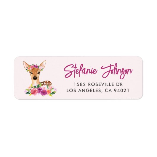 Waterverf Fort Floral Return Address Label II (Voorkant)