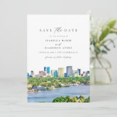 Waterverf Fort Lauderdale Florida Bewaar de datum Kaart (Staand voorkant)