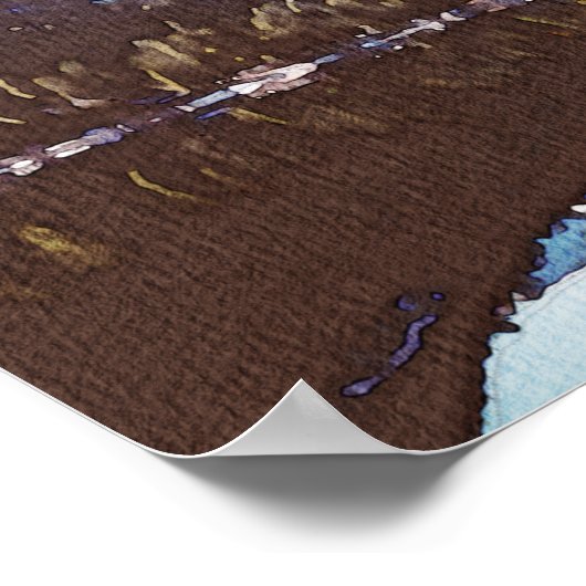 Waterverf Fort Lauderdale Skyline Weddenschap Welk Poster (Hoek)