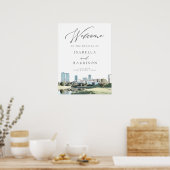Waterverf Fort Worth Skyline Weddenschap Welkomstt Poster (Keuken)