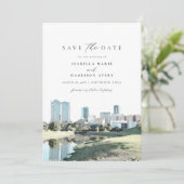 Waterverf Fort Worth Texas Skyline De datum opslaa Kaart (Staand voorkant)