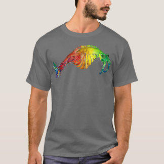 Waterverf Fossil Anomalocaris in regenboog T-shirt