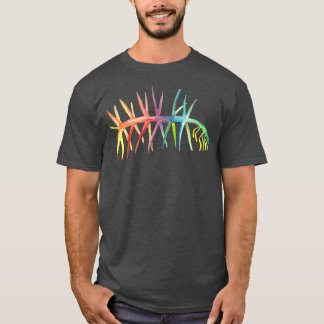 Waterverf Fossil Hallucigenia bij regenboog T-shirt