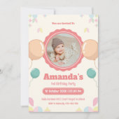 Waterverf Foto Baby Verjaardag Kaart (Voorkant)