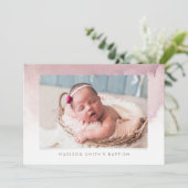 Waterverf Foto Baptisme Party Invitation Save The Date (Staand voorkant)