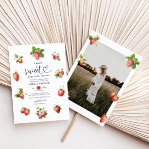 Waterverf Foto Berry Sweet Baby shower Kaart