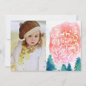 Waterverf Foto Kerst Kaart (Voorkant)