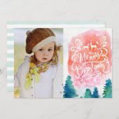 Waterverf Foto Kerst Kaart (Voorkant / Achterkant)