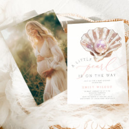Waterverf Foto Little Pearl Baby shower Kaart
