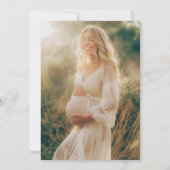 Waterverf Foto Little Pearl Baby shower Kaart (Achterkant)