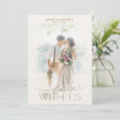 Waterverf Foto Mask Terracotta Floral Kaart (Staand voorkant)