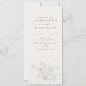 Waterverf Foto Masker Gray Floral Wedding Kaart (Achterkant)