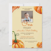 Waterverf foto pompoen Baby 1e verjaardag Kaart (Voorkant)