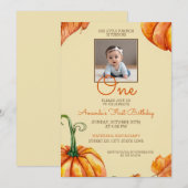 Waterverf foto pompoen Baby 1e verjaardag Kaart (Voorkant / Achterkant)