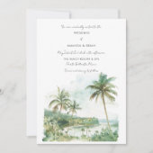 Waterverf Foto Strand Destination Wedding Kaart (Voorkant)