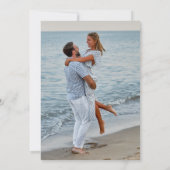 Waterverf Foto Strand Destination Wedding Kaart (Achterkant)