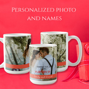 Waterverf Foto Valentijnsdag gepersonaliseerd Koffiemok