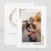 Waterverf Foto van Floral Pasen Feestdagenkaart (Voorkant / Achterkant)