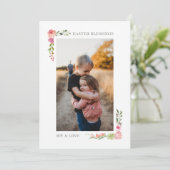 Waterverf Foto van Floral Pasen Feestdagenkaart (Staand voorkant)