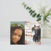 Waterverf Foto-verjaardagscowgirl Briefkaart (Staand voorkant)