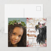 Waterverf Foto-verjaardagscowgirl Briefkaart (Voorkant / Achterkant)