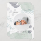 Waterverf Foto Vlek Geboorte Aankondiging (Voorkant / Achterkant)